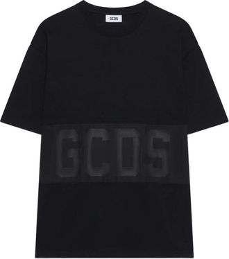 GCDS Logo Detail Crew Neck Short Sleeve T-shirt - Heren - T-shirts - Zwart - XL - Tops