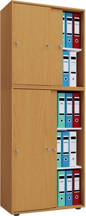ebuy24 Armario De Oficina Vcm Con 5 Compartimentos Armario De Archivo Moderno Con Puertas Correderas Dimensiones Aprox. An. 70 X Al. 184 X T. 37 Cm - Lona 5-