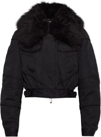 Dsquared2 Jas met bontkraag - Dames - Winterjassen - Zwart - XS - Katoen - Jassen