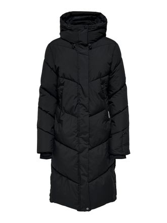 Only Steppmantel ONLY ONLHARPER LIFE LONG PREMIUM COAT OTW, Damen, Gr. XS, schwarz, Web, Obermaterial: 100% Polyester, unifarben, M&auml;ntel Steppmantel
