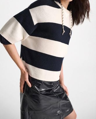 Dorothee Schumacher Modern Statements Pullover Top In White/ Navy