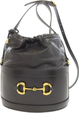 Gucci Black Leather Tote Bag (Pre-Owned)