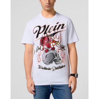 Philipp Plein Round Neck T-Shirt Little Devil Crystal Men in White at Nordstrom, Size Xxx-Large