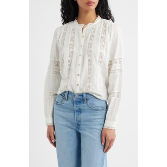 LoveShackFancy Lal Lace Cotton Top in White at Nordstrom, Size Xx-Large