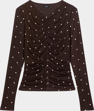 Rails Georgina Ruched Long-Sleeve Top