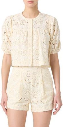 Blank NYC Embroidered Eyelet Cropped Cotton Top in Roaming Free at Nordstrom Rack, Size Small