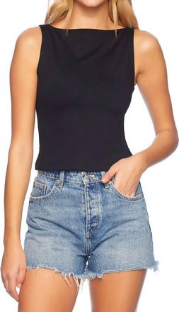 Susana Monaco Wide Neck Sleeveless Top In Black