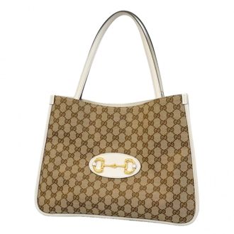 Gucci Beige Ivory Canvas Tote Bag (Pre-Owned)