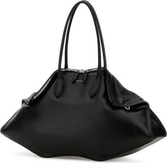 Alexander McQueen Womens Manta Maxi Shoulder Bag Black Calf