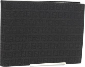 Fendi Pre-owned Wallets, female, Black, Size: ONE SIZE Pre-owned Zucchino Canvas Wallet