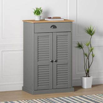 vidaXL Zapatero Vigo Madera Maciza De Pino Gris 60x35x96 Cm Vidaxl