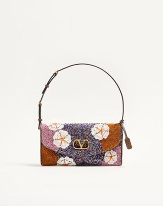 Valentino Garavani Valentino Garavani Devain Small Embroidered Shoulder Bag Wo