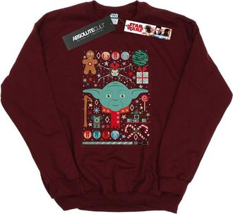 Star Wars Heren Yoda Kerst Sweatshirt (Bourgondi&euml;)