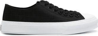 Givenchy City Low logo-jacquard sneakers - men - Polyamide/Rubber/Polyamide/Calf Leather/Calf Leather - 44 - Black