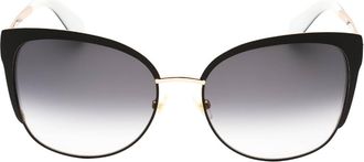 Kate Spade New York Unisex Genice Black Gold Frame Grey Gradient Lens Sunglasses Metal - One Size