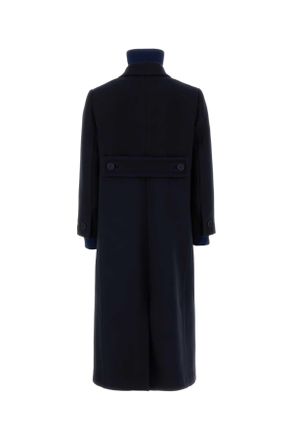 Prada Womens Navy Blue Wool Coat Bleu Cappotti