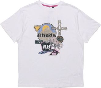 Puma x RHUDE Graphic Tee Printed Short Sleeve TEE White 596757-02