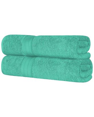 Superior Long Staple Combed Cotton Highly Absorbent Solid 2Pc Quick-Drying Bath Sheet Set