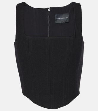 Costarellos Jovie wool crepe bustier