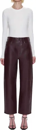 Pistola Denim Jett High Rise Bowed Straight Pant In Cabernet