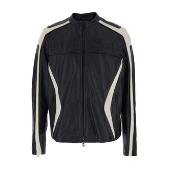 Diesel Jassen, Heren, Zwart, L, Leer, Adam Jacket