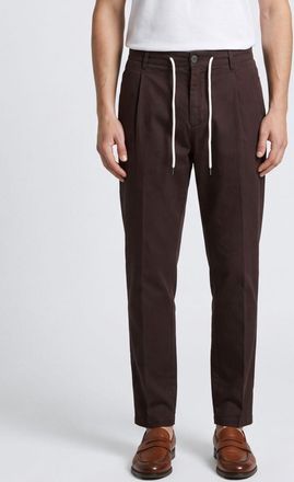 Eleventy Slim-Fit Stretch-Cotton Drawstring Trousers