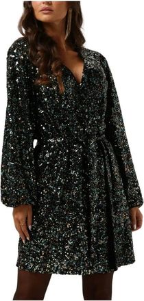 Notre-V Party Jurk - Dames - Feestkleedjes - Blauw - XS - Polyester - Kleedjes