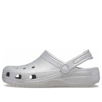 Crocs Classic Glitter Clogs Silver 205942-0IC