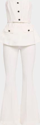 Self Portrait Stretch Crepe Jumpsuit