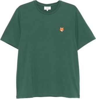 Maison Kitsun&eacute; Bottle Green Cotton T-Shirt