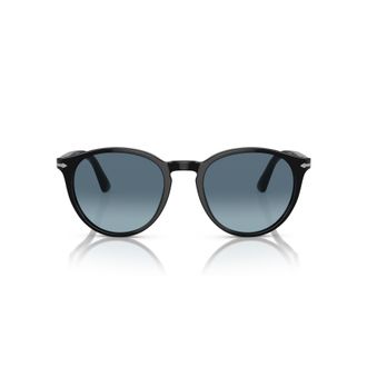 Persol 0po3152s Round Frame Sunglasses with Gradient Blue Lenses