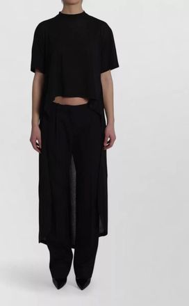Balenciaga jersey dress high low hem train