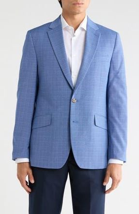 ConStruct Plaid Two-Button Sport Coat in Light Blue at Nordstrom Rack, Size 38 R