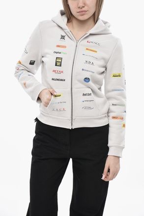 Balenciaga Felpa Hoodie SPONSORED BY in Cotone Garzato Balenciaga