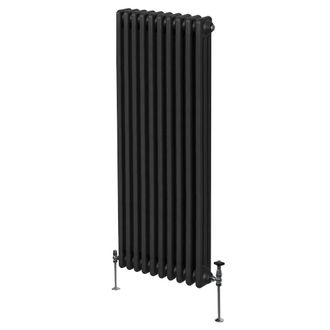 MonsterShop Traditional 3 Column Radiator - 1800 x 472mm - Black