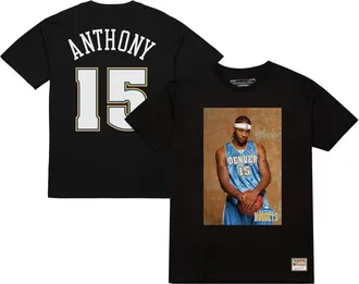 Mitchell & Ness Mens Carmelo Anthony Black Denver Nuggets Rookie Photo Name & Number T-Shirt at Nordstrom, Size Medium