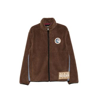 Napapijri Fleece-texture Logo-patch Jacket