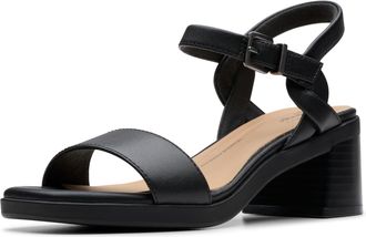 Clarks Womens Jaylan Ray Sandal, Black Leather, 6.5 UK