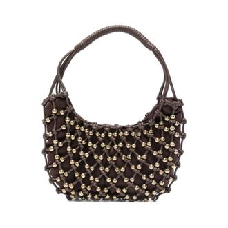 Rosantica Handbags, female, Brown, ONE SIZE, Brown Leather Handbag with Gold Details