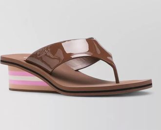 Chlo&eacute; leather wedge sandals