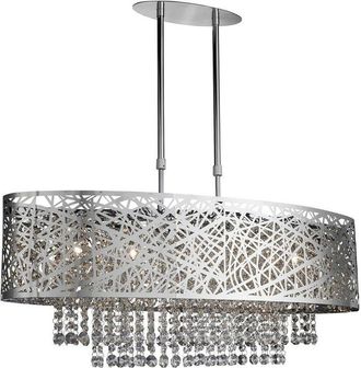 Searchlight Searchlight Mica - 5 Light Adjustable Ceiling Pendant Bar Chrome with Crystals, G9