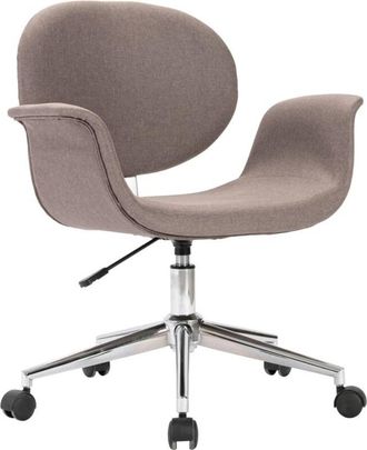 vidaXL Silla De Oficina Giratoria De Tela Gris Taupe Vidaxl