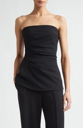 Proenza Schouler Damea Matte Double Crepe Top in Black at Nordstrom, Size 10