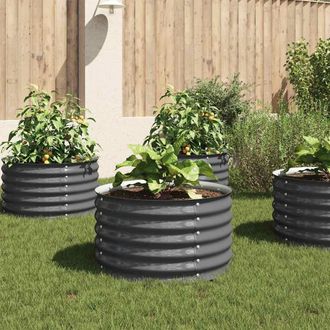 vidaXL Arriate De Acero Galvanizado Gris 80x80x44 Cm Vidaxl