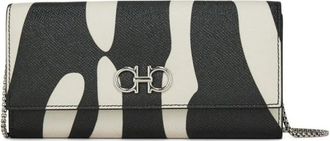 Ferragamo BlackWhite Gancini Crossbody Bag