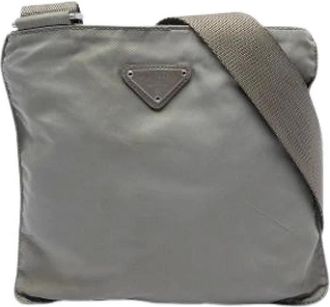 Prada Vintage, unisex, Grijs, ONE Size, Nylon, Pre-owned Nylon Crossbody Bag
