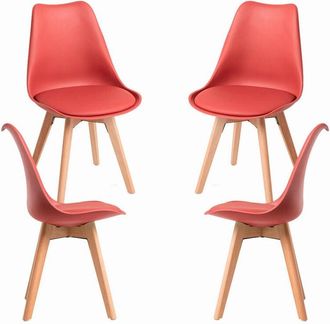Regalos Miguel Regalos Miguel - Packs Sillas Comedor - Pack 4 Sillas Synk Basic - Rojo Vino