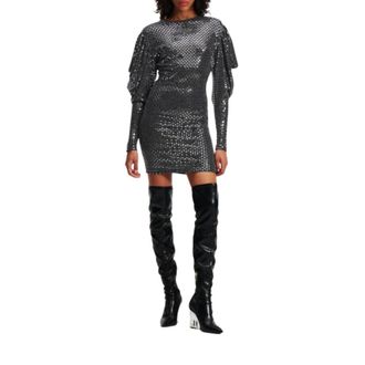 Karl Lagerfeld Dames, Jurken, Grijs, Maat: S Jersey