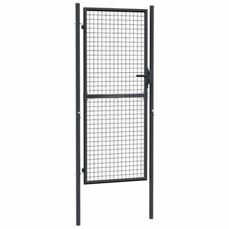 Berkfield Home Mesh Garden Gate Galvanised Steel 100x250 cm Grey in Dark Grey