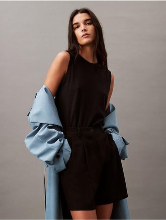 Calvin Klein Womens Soft Twill Relaxed Short - Black - 24